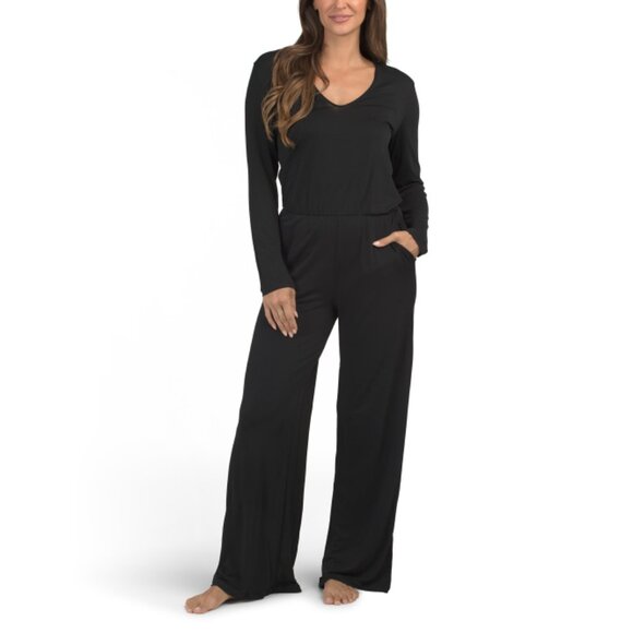 WOLFORD Black Crepe Jersey Knit Jumpsuit - Picture 1 of 2